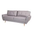 3er-Sofa HWC-J19, Couch Klappsofa Lounge-Sofa, Schlaffunktion ~ Stoff/Textil grau