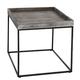 Mendler Beistelltisch HWC-K71, Kaffeetisch Couchtisch Tisch, MVG-zertifiziert Paulownia-Holz Metall 60x60x60cm ~ dunkelgrau