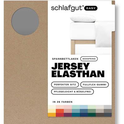 Spannbettlaken SCHLAFGUT "EASY Jersey Elasthan Boxspring", grau (grau mid), B:140-160cm L:200-220cm, Jersey, Obermaterial: 95% Baumwolle, 5% Elasthan, Laken, MADE IN GREEN by OEKO-TEX Image