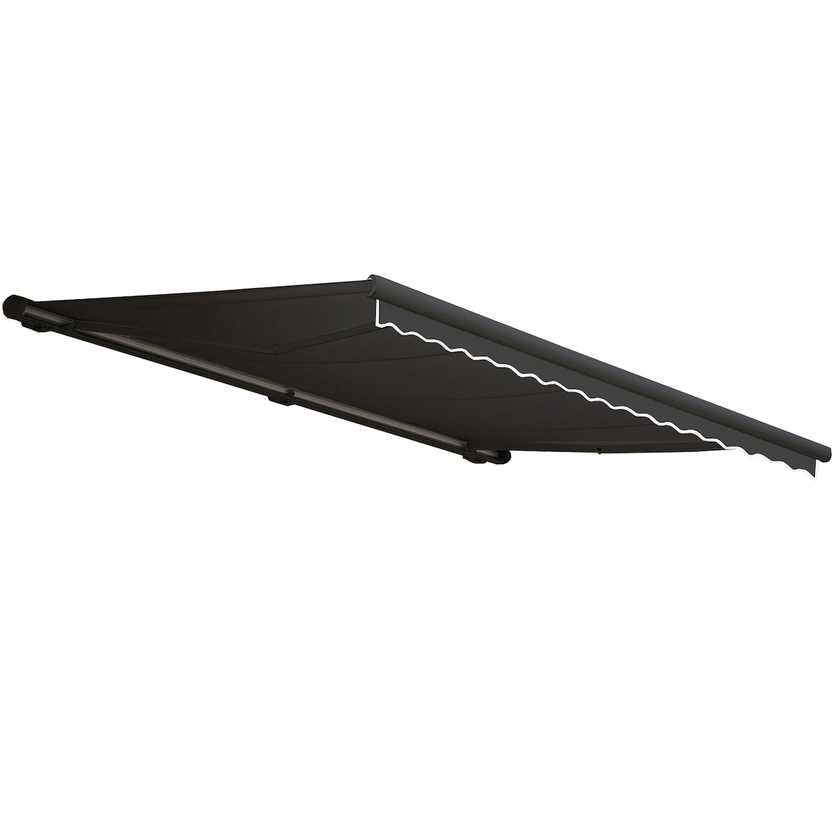 Mendler Elektrische Kassetten-Markise T122, Vollkassette Volant 4x3m ~ Polyester Anthrazit, anthrazit Image