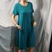 Lularoe Dresses | Lularoe Carly Oversized Turquoise High Low T-Shirt Dress Size Small | Color: Blue | Size: S