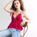 Free People Tops | Free People Small Adella Cami Tank Top In Rose Hypnotic Camisole Nwt | Color: Pink/Red | Size: S