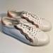 Madewell Shoes | Madewell Mwl Sidewalk Low White Snake Print Sneakers Women Size 9.5 M | Color: White | Size: 9.5