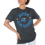 Women's Gameday Couture Charcoal MTSU Blue Raiders Victory Lap Leopard Standard Fit T-Shirt