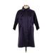 Simply Vera Vera Wang Casual Dress - Shift Collared 3/4 sleeves: Purple Print Dresses - Women's Size Small