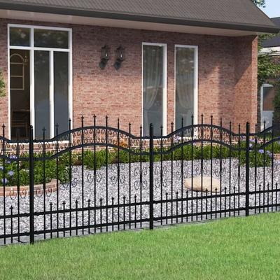Gartenzaun mit Speerspitzen Schwarz 140 cm Stahl - Vidaxl Image
