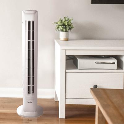 29 Inch Tower Fan With 7.5H Timer White