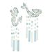 Blue and White Sea Glass Mermaids Wind Chimes Set of 2 - Blue and White