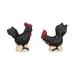 Hen Pecked Roosters Salt and Pepper Shaker Set Stoneware - Black