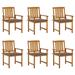 vidaXL Patio Chairs Outdoor Patio Dining Chair with Cushions Solid Wood Acacia