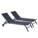 2-Piece Set Outdoor Patio Chaise Lounge Chair, 5-Position Adjustable Metal Recliner, All Weather for Patio, Beach, Yard, Pool