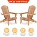 2-Piece Outdoor Patio Garden Furniture Sets for 2, Folding Adirondack Chair Sets with Ergonomic Seat & Tall Slanted Back Design