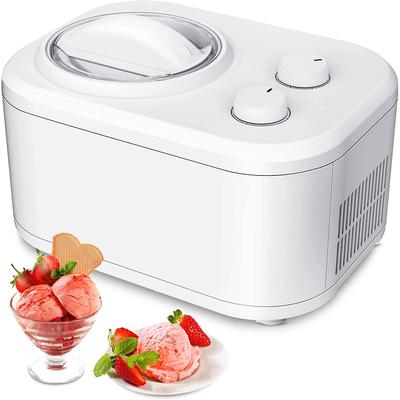 Ice Cream Maker with Compressor,No Pre-freezing Electric Automatic Ice Cream Machine Keep Cool Function
