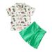 Rovga Boys 2 Piece Outfit Summer Short Sleeve Cartoon Dinosaur Prints Tops Shorts Two Piece Outfits Set For Kids Clothes Boy Outfits