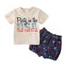 Rovga Boys 2 Piece Outfit Independence Day 4 Of July Short Sleeve Letter T Shirt Tops Star Prints Shorts Outfits Boy Outfits