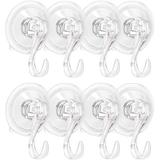 Wreath Hanger Large Clear Reusable Heavy Duty Wreath Hanger Suction Cup with Wipes 22 LB Strong Window Glass Suction Cup Hooks Wreath Holder for Halloween Christmas Wreath Decorations - 8 Packs