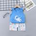 Edvintorg Cute Baby Boy Summer Clothes Clearance Summer Kids Baby Girls Sets Fashion Sleeveless Vest Shorts Cartoon Print Casual Suit 6Months-5Years
