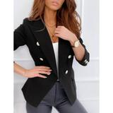 Leesechin Womens Blazer Plus Size Silk Satin Jacket formal Cardigan Pockets Work Office Suit Coat on Clearance