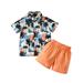 Rovga Boys 2 Piece Outfit Short Sleeve Tree Floral Prints T Shirt Tops Shorts Child Kids Gentleman Outfits Boy Outfits