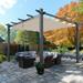 VEIKOUS 13 x 10 Pergola Aluminum Gazebo w/Retractable Canopy for Patio Garden and Poolside Beige