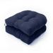 Leye Pillow Solid Indoor/Outdoor Wicker Patio Seat Cushions Plush Fiber Fill Weather and Fade Resistant 2 Count Navy Round Corner 19 x19