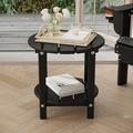 Prime Garden 18 Patio Side Table Round Adirondack Table for Pool Balcony Black