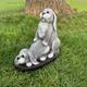 Rabbits couple statue for home and garden decoration Concrete bunny figurine Funny handmade sculpture Outdoor stone decor Rabbit lovers gift