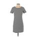 Splendid Casual Dress - Mini Crew Neck Short sleeves: Black Print Dresses - Women's Size X-Small