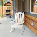 Wildon Home® Lipe Outdoor Patio All-Weather Solid Wood Rocking Chair Solid + Manufactured Wood in White | 41.3 H x 28.1 W x 26.6 D in | Wayfair