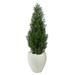 3.5â€™ Mini Cedar Artificial Pine Tree in White Planter UV Resistant (Indoor/Outdoor)