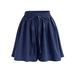 Shorts For Women Women s Fashion Women Plus Size Rope Tie Shorts Yoga Sport Shorts Pants Casual Solid Color Swim Shorts Compression Shorts For Women Dark Blue M