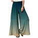 Mrat Sweat Pants for Womens Full Length Pants Ladies Fashion Casual Solid Color Pocket Fold Loose Full Length Pants Female Long Straight Pants Green XXXL