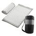 Occkic Acupressure Yoga Mat and Pillow Set for Back and Neck Pain Relief and Muscle Relaxation Massage-Light gray