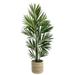 Nearly Natural 7ft. Kentia Artificial Palm in Handmade Cotton Multicolored Woven Planter