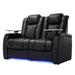 Wildon Home® Talton 56" Wide Genuine Leather Power Rocker Home Theater Recliner in Black | 43 H x 56 W x 39 D in | Wayfair