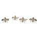 Rosdorf Park Gold Bumble Bee Bejeweled Design Metal Napkin Rings, Set Of 4 in Yellow | 2 H x 1.75 W x 2 D in | Wayfair