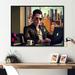 Everly Quinn Man Gambling at Desk I - Floater Frame Print on Canvas Metal in Black/Blue/Brown | 30 H x 40 W x 1.5 D in | Wayfair