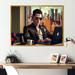 Everly Quinn Man Gambling at Desk I - Floater Frame Print on Canvas in Black/Blue/Brown | 12 H x 20 W x 1 D in | Wayfair