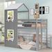 Muscotah Twin over Twin Standard Bunk Bed w/ Shelves by Harper Orchard Wood in Gray | 83.2 H x 41.7 W x 77.4 D in | Wayfair