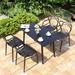 Corrigan Studio® Kruz Rectangular 6 - Person 47.24" Long Outdoor Dining Set Metal in Black | 47.24 W x 27.55 D in | Wayfair