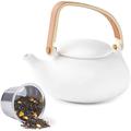 Orren Ellis Teapot w/ Infuser, Matte Ceramic Japanese Tea Pot For Loose Leaf Tea | 3.2 H x 7.2 W x 6 D in | Wayfair