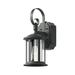 Canora Grey Marquise 1-Light Dusk To Dawn Sensor GFCI Outlet Glass Outdoor Wall Sconces Glass/Metal in Black | 14.96 H x 6.49 W x 6.49 D in | Wayfair