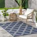 Blue 120 x 96 x 0.4 in Indoor/Outdoor Area Rug - Hokku Designs Naya Moroccan Trellis Indoor/Outdoor Area Rug | 120 H x 96 W x 0.4 D in | Wayfair