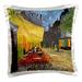 3dRose Cafe Terrace at Night by Vincent van Gogh - 1888 - restaurant French street painting - Coffeehouse Pillow Case 16 by 16-inch