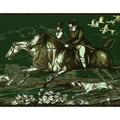 Concord Wallcoverings Wallpaper Border Hunters on Running Horses Dogs Flying Gooses for Living Room Dining Area Cottage Green White Brown Beige 9 Inch by 15 Ft Prepasted EP7101B