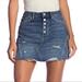 Free People Skirts | Free People A-Line Harvey Distressed Denim Mini Skirt | 26 | Color: Blue | Size: Xs