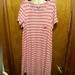 Lularoe Dresses | Lularoe - Carly - 2x - Pink & White Stripes | Color: Pink/White | Size: 2x