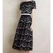 Anthropologie Dresses | Anthropologie Sachin + Babi Black Noir Lasercut Formal Topper Midi Dress Euc 14 | Color: Black/White | Size: 14