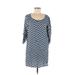 Escapada Casual Dress - Shift: Blue Chevron Dresses - Women's Size Medium