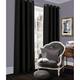 Slumber Nights Blackout Curtains Pair with Tie Backs Eyelet Ring Top Fully Lined (Black, 90"X90")